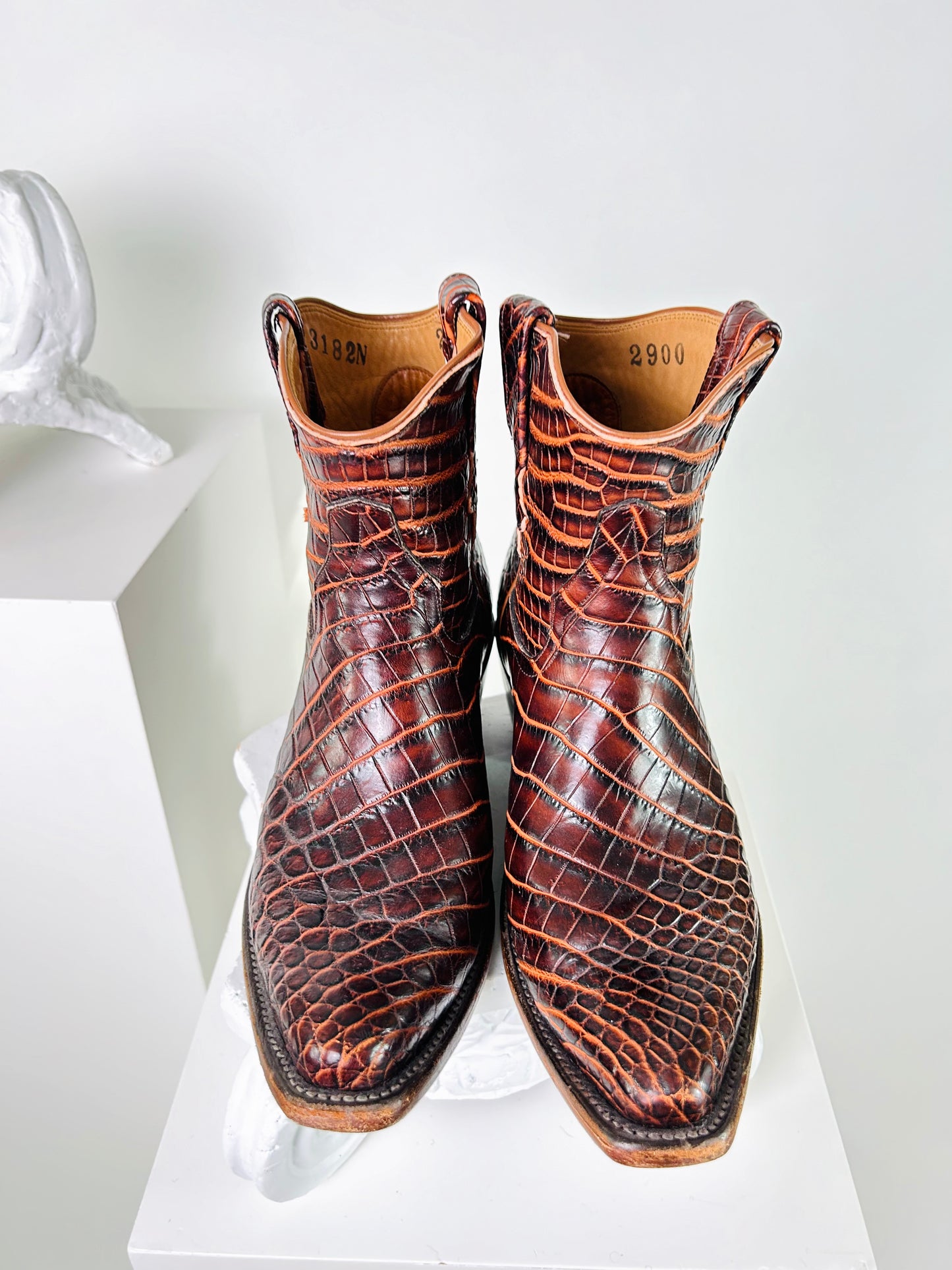 Nigros Brown and Coral Short Cowboy Boot