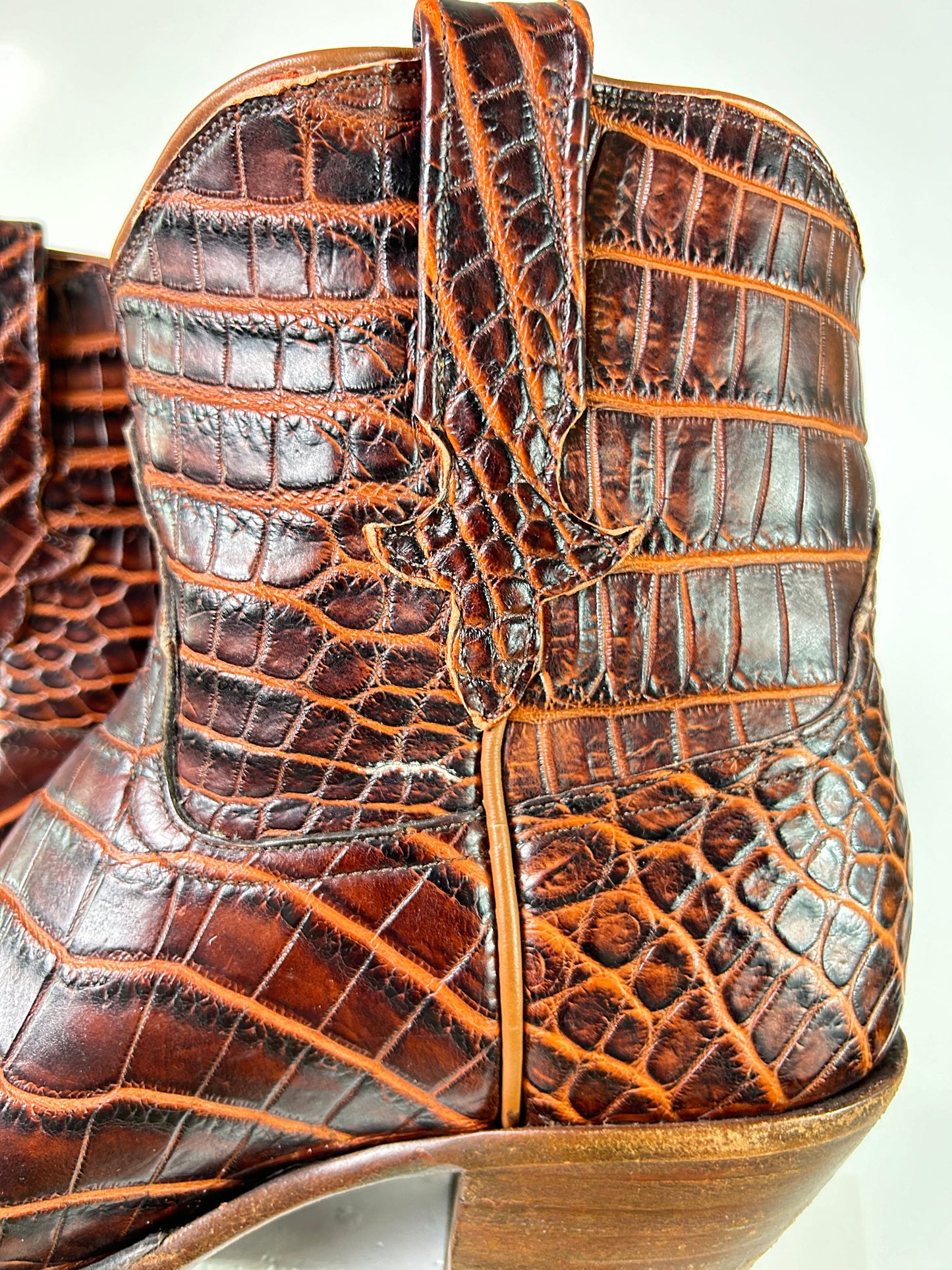 Nigros Brown and Coral Short Cowboy Boot