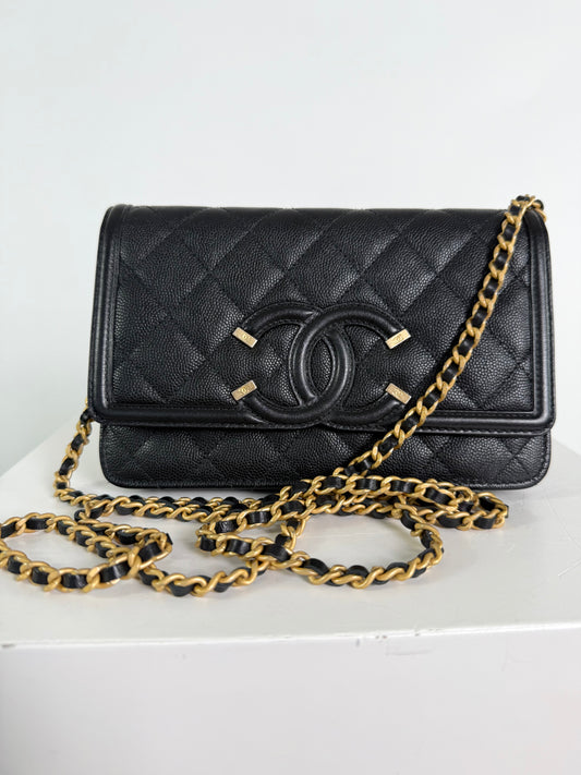 Chanel Woc Caviar Filiagree Black