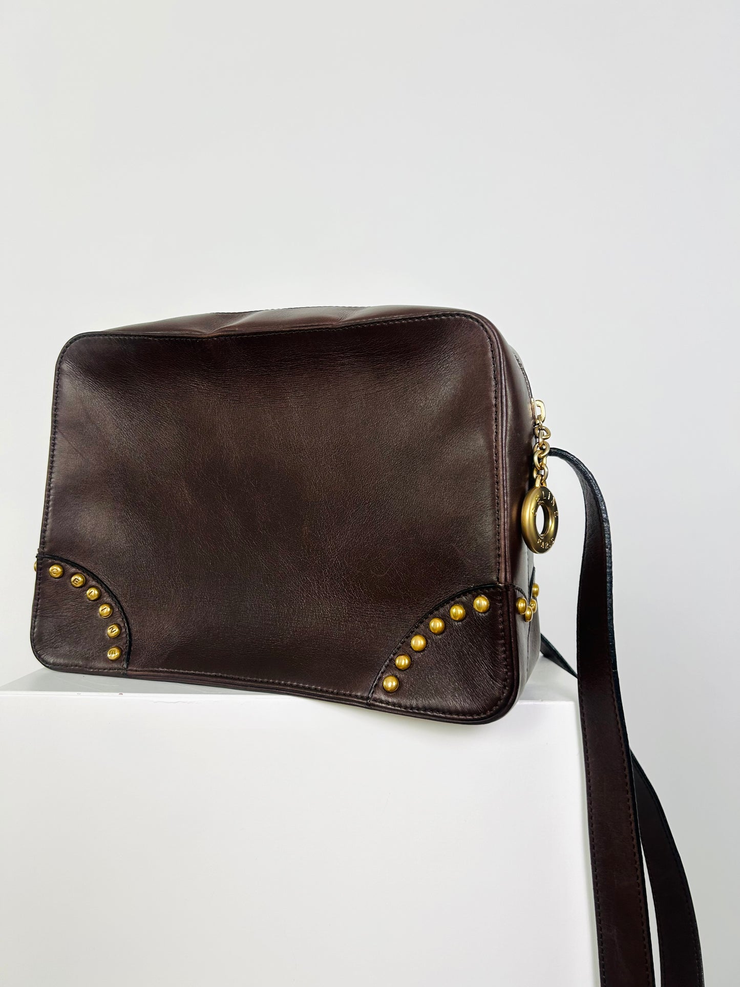 Celine Brown Studded Handbag