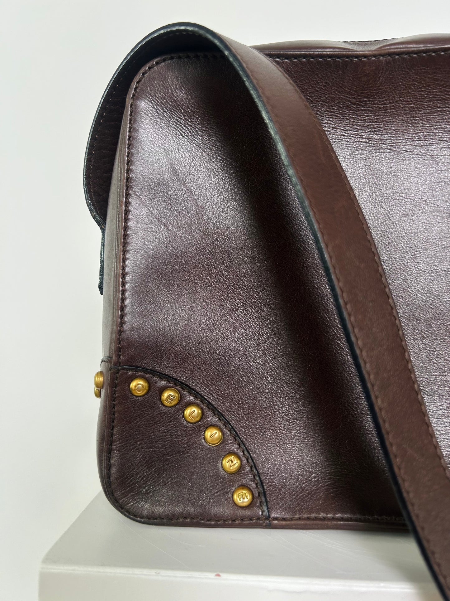 Celine Brown Studded Handbag