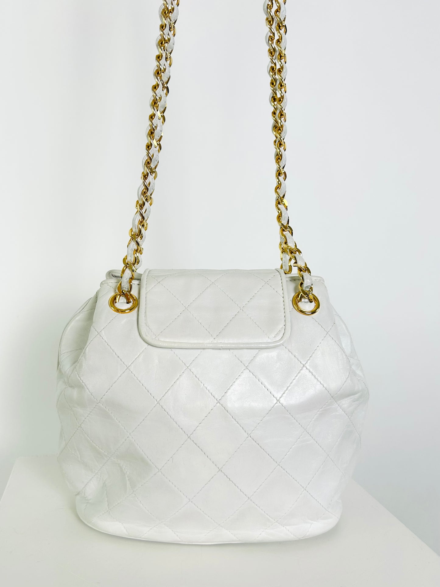 Vintage Chanel White Tassel Bag