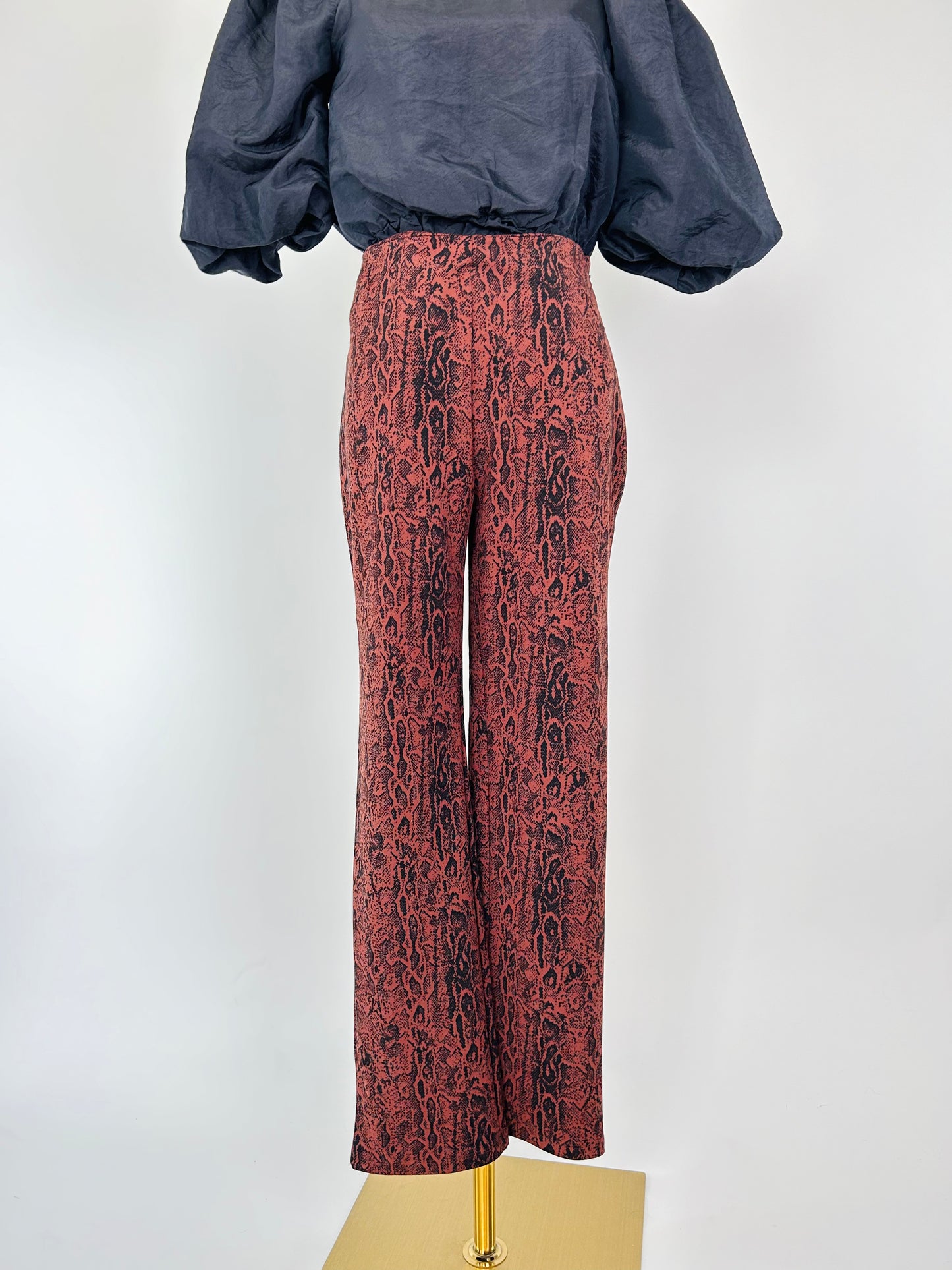 Leith Brown and Black Snake Print Pants