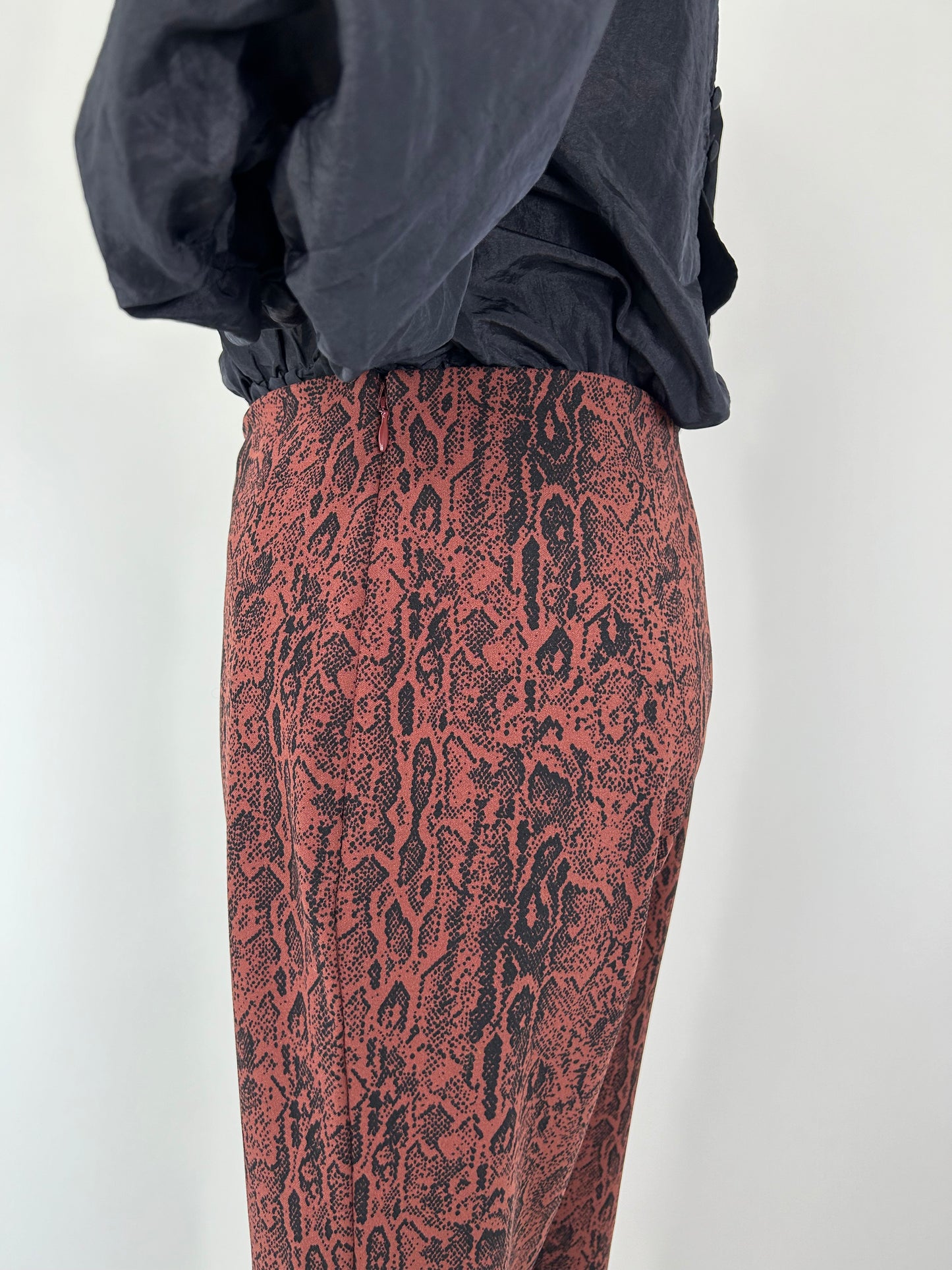 Leith Brown and Black Snake Print Pants