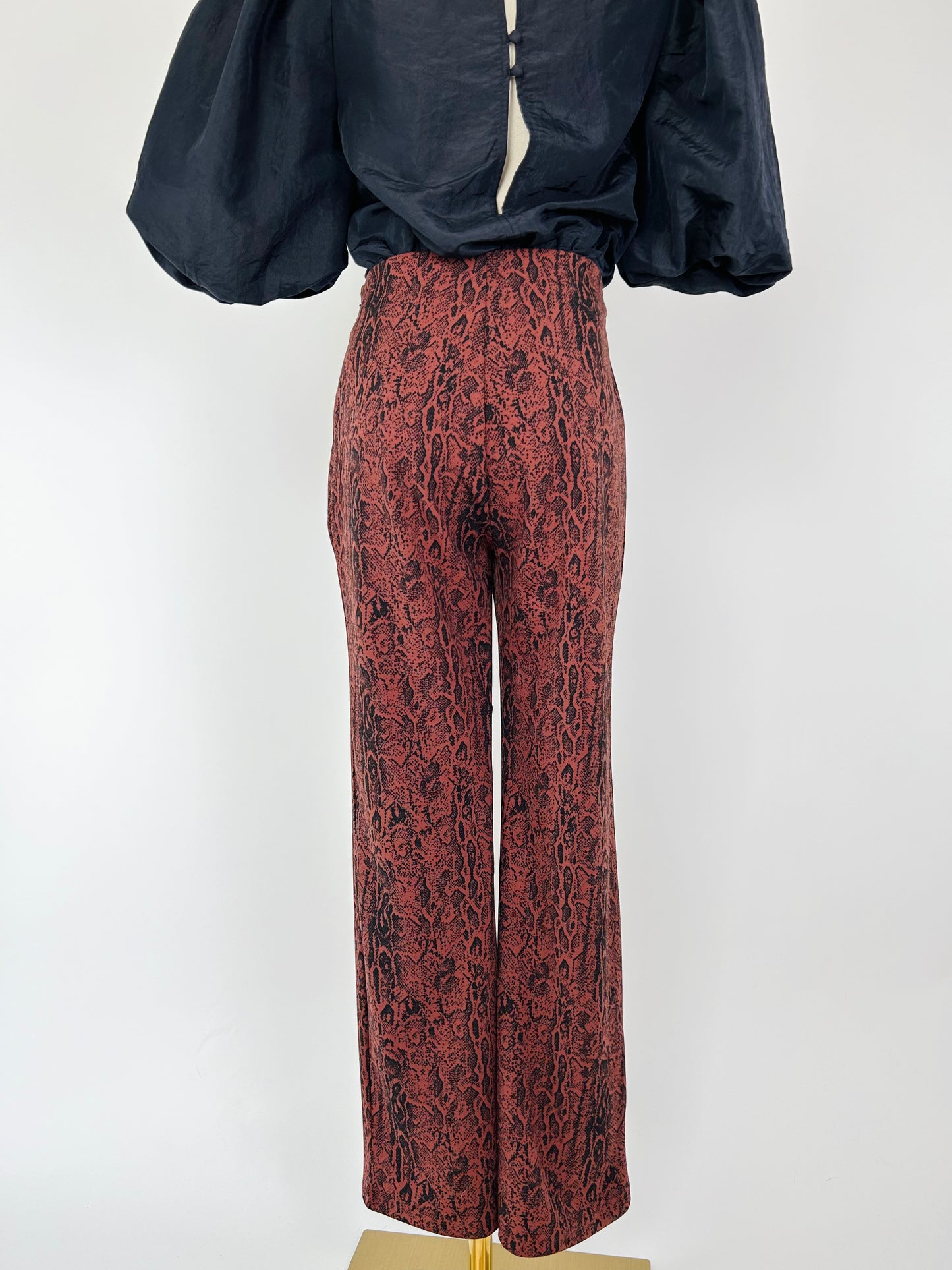 Leith Brown and Black Snake Print Pants