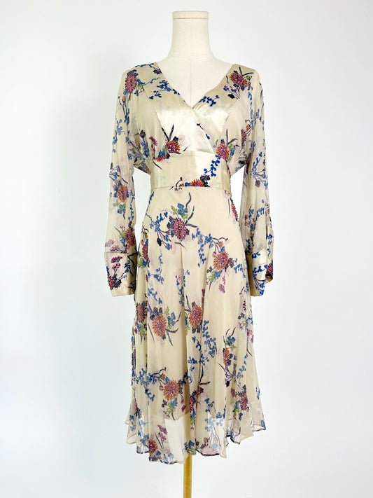 Vintage ECI New York Silk Floral Dress