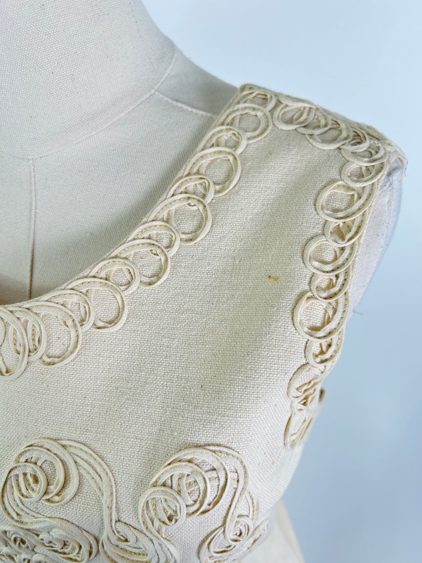 Vintage Gabii Cream Embellished Dress and Shawl