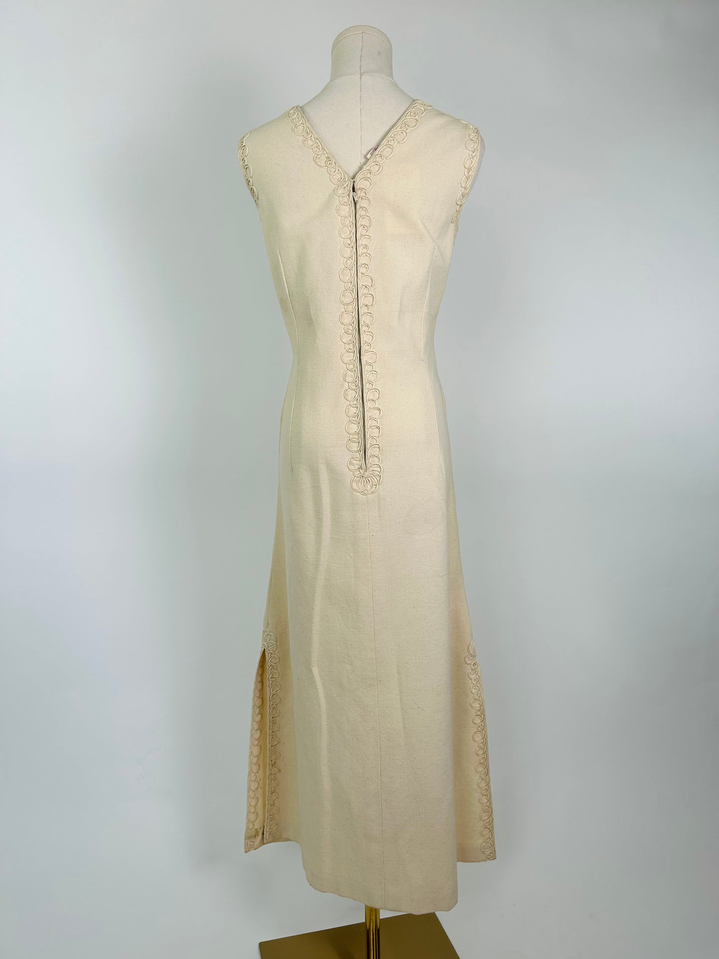 Vintage Gabii Cream Embellished Dress and Shawl