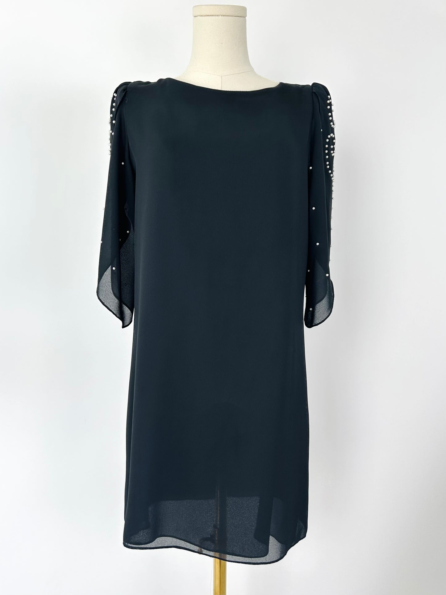 Vintage Hal Ferman Black Faux Pearl Dress