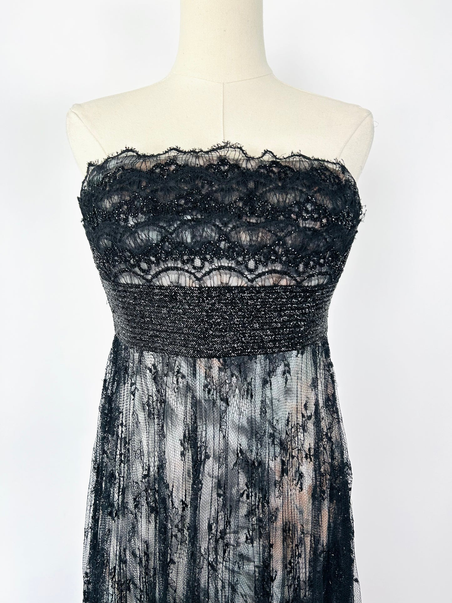 Carmen Marc Valo Black Netting Dress