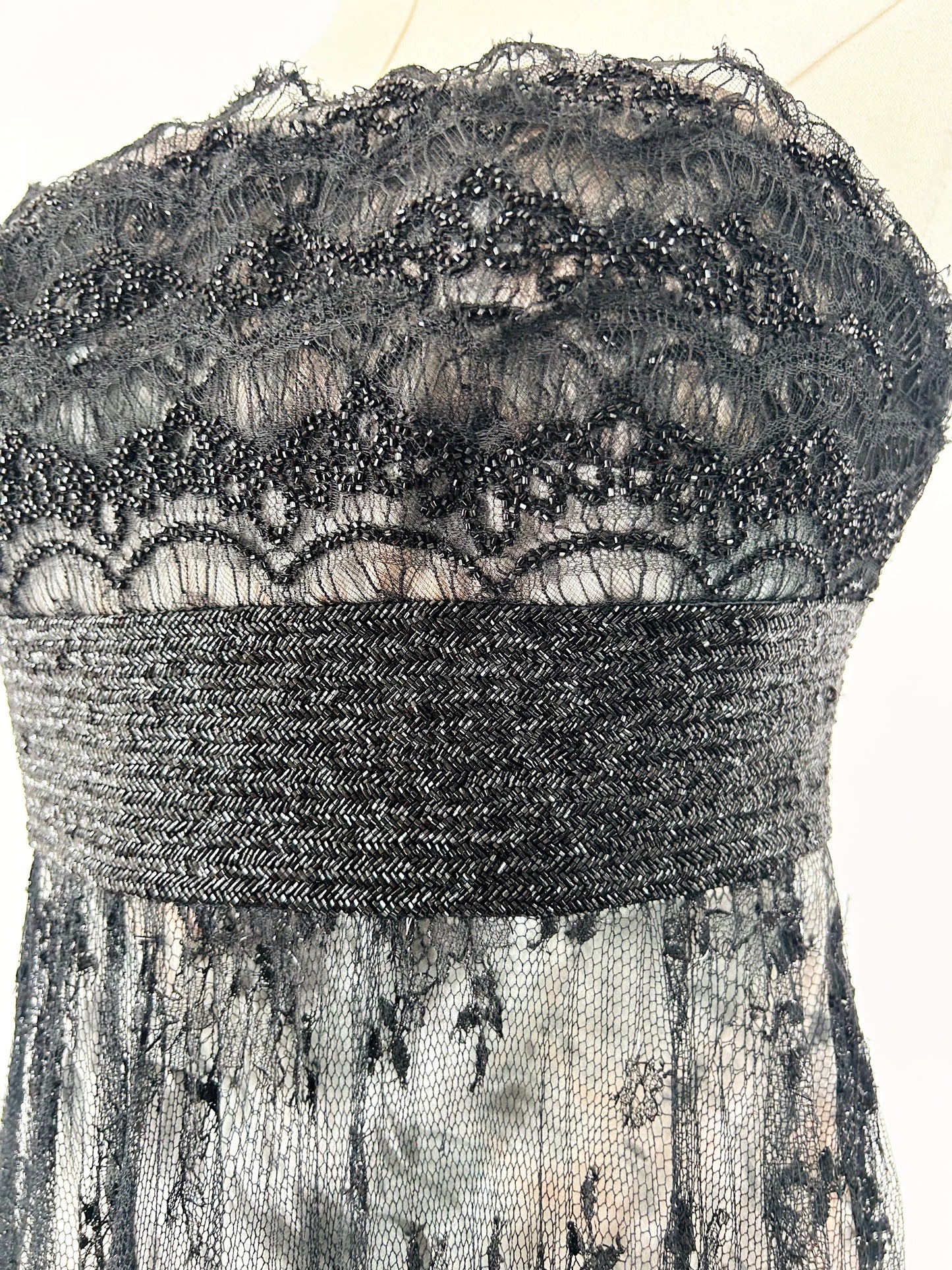 Carmen Marc Valo Black Netting Dress