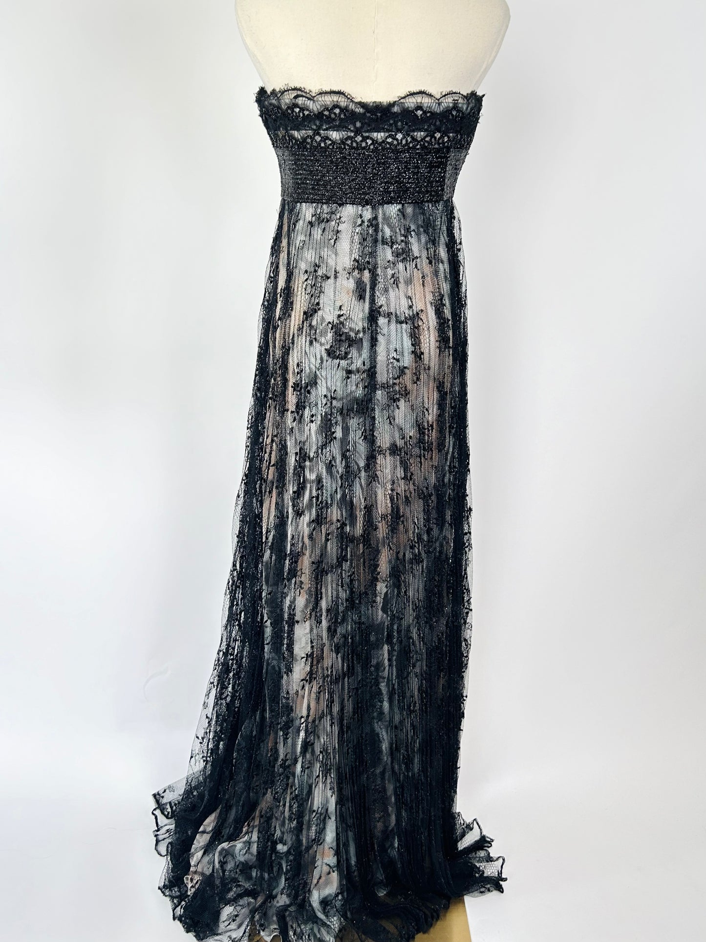 Carmen Marc Valo Black Netting Dress