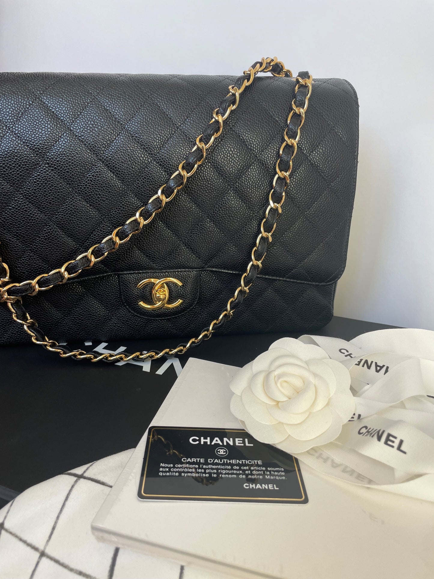 Chanel Classic Jumbo Caviar