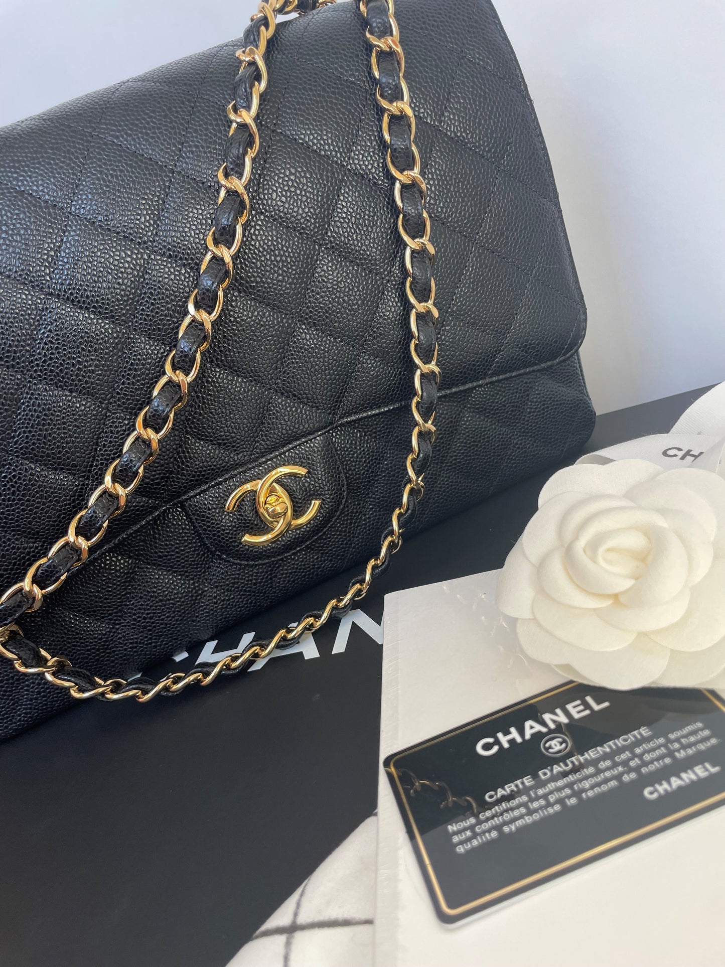 Chanel Classic Jumbo Caviar